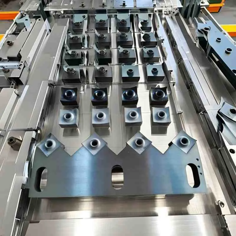 industrial plastic recycling shredder blade close up